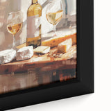 Extra large black wall art featuring vibrant, colorful abstract food and drink motifs on a textured canvas.