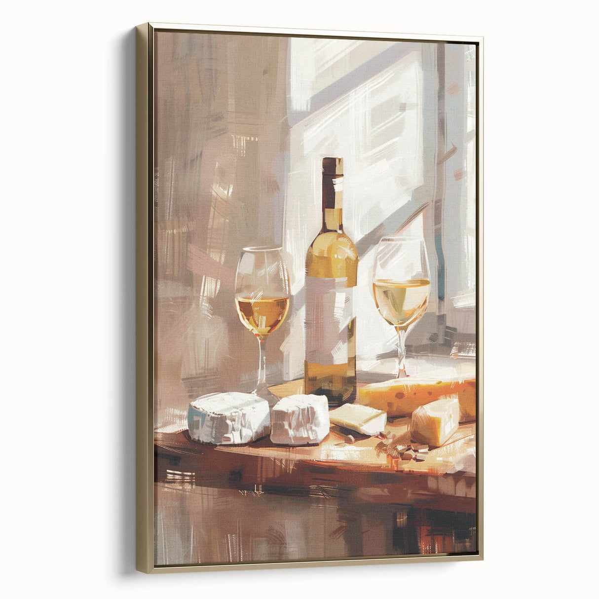 Framed canvas wall art depicting a vintage-style landscape with muted earth tones, ideal for bedroom decor.