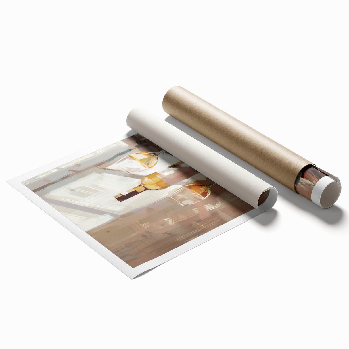 Extra large rolled print of floral art in soft pastel shades, suitable for classy bathroom or large living room wall decor.