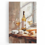 Large black and white canvas featuring assorted kitchen utensils, ideal for kitchen wall art.