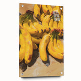 Large abstract wall art depicting assorted fruits in vibrant colors on acrylic glass.