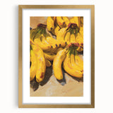 Extra large abstract art print featuring textured fruits in vibrant colors, framed in gold, ideal for living room decor.