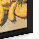 Extra large, black framed canvas featuring a close-up of colorful, textured fruits, ideal for living room decor.