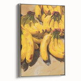 Landscape art painting of colorful fruits on a black background, framed canvas, ideal for kitchen wall decor.
