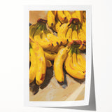 Rolled canvas print of assorted fruits in a realistic style, using vibrant colors, suitable for dining room decor.