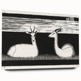 Modern Gazelle Wall Art - Minimalist Black and White Contemporary Decor
