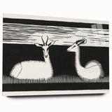 Modern Gazelle Wall Art - Minimalist Black and White Contemporary Decor