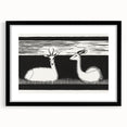 Modern Gazelle Wall Art - Minimalist Black and White Contemporary Decor