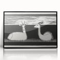 Modern Gazelle Wall Art - Minimalist Black and White Contemporary Decor