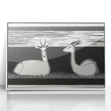 Modern Gazelle Wall Art - Minimalist Black and White Contemporary Decor