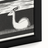 Modern Gazelle Wall Art - Minimalist Black and White Contemporary Decor