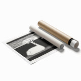 Modern Gazelle Wall Art - Minimalist Black and White Contemporary Decor