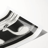 Modern Gazelle Wall Art - Minimalist Black and White Contemporary Decor