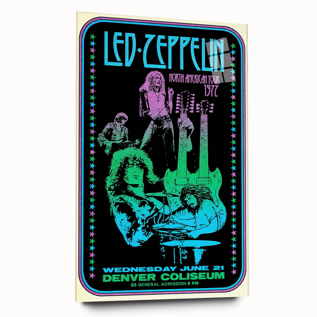 Led Zeppelin 1972 North American Tour Poster | Retro Music Wall Art