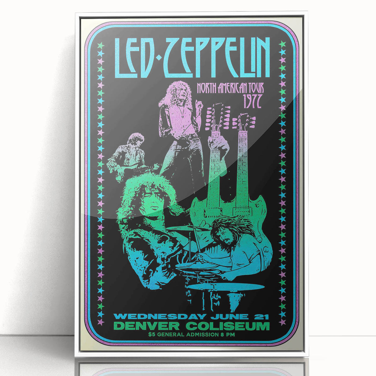 Led Zeppelin 1972 North American Tour Poster | Retro Music Wall Art