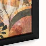Extra large black wall art featuring a textured, colorful abstract design on a framed canvas, ideal for living room decor.