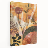 Large canvas print depicting a fall scene with warm orange and brown tones, ideal for kitchen wall art.