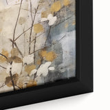Elegant Gold & Gray Floral Wall Art – Modern Canvas Print