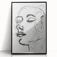 Abstract figurative wall art in a sleek black frame, showcasing vibrant colors and dynamic shapes, perfect for modern decor and artistic expression.