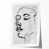 Abstract figurative rolled print showcasing vibrant colors and intricate shapes, ideal for modern home decor, packaged securely in a protective cardboard tube.