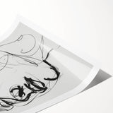 Abstract figurative art print showcasing vibrant colors and dynamic shapes, rolled and ready for display, housed in a protective cardboard tube. Ideal for modern decor enthusiasts.