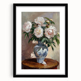 Abstract floral art frame showcasing vibrant colors in a black mat, elegantly designed for home decor or gallery display, enhancing any interior aesthetic.