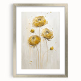 Abstract floral print framed in silver with a mat, showcasing vibrant colors and intricate designs, perfect for modern home decor. Ideal for enhancing living spaces or as a thoughtful gift.