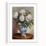 Abstract floral wall art framed in a white mat, showcasing vibrant colors and intricate details, perfect for home decor enhancement and stylish interiors.