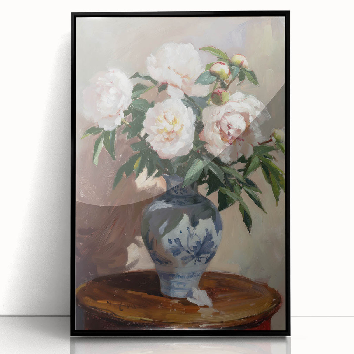 Framed acrylic artwork showcasing vibrant abstract florals in bold colors on a black background, adding a modern touch to any decor. Ideal for home or office spaces.