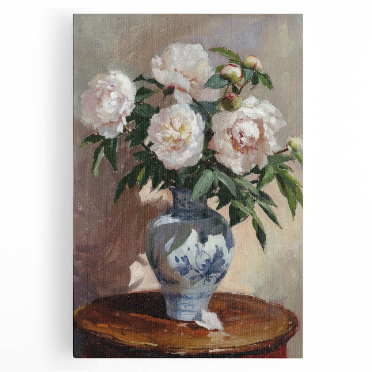 Vibrant abstract floral stretched canvas artwork showcasing a rich blend of colors, perfect for modern home decor or art enthusiasts. Ideal for enhancing living spaces.