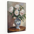 Vibrant abstract floral design on stretched canvas, showcasing rich colors and intricate patterns, ideal for modern home decor or art enthusiasts.