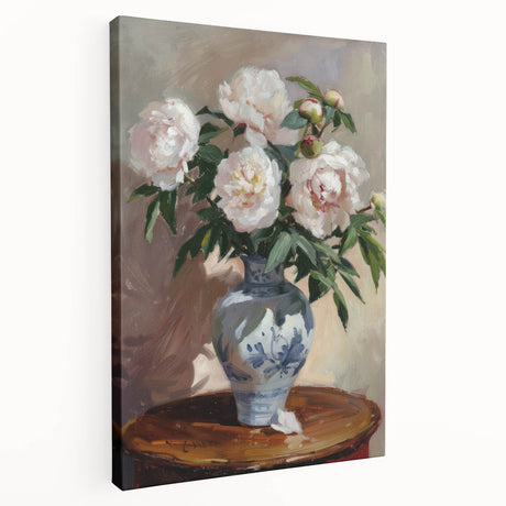 Vibrant abstract floral design on stretched canvas, showcasing rich colors and intricate patterns, ideal for modern home decor or art enthusiasts.