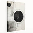 Abstract minimalist wall art on stretched canvas showcasing a soft color palette of muted blues, grays, and whites, perfect for modern interior decor.
