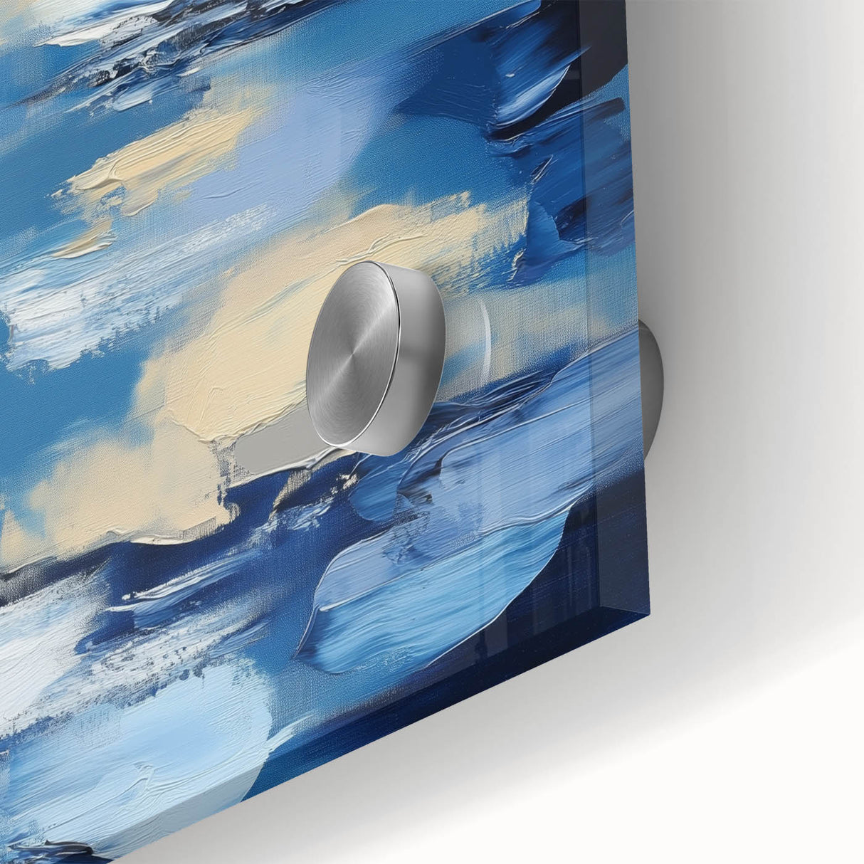 Navy Blue Modern Abstract Wall Art – Contemporary Canvas Decor