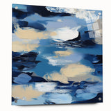 Navy Blue Modern Abstract Wall Art – Contemporary Canvas Decor