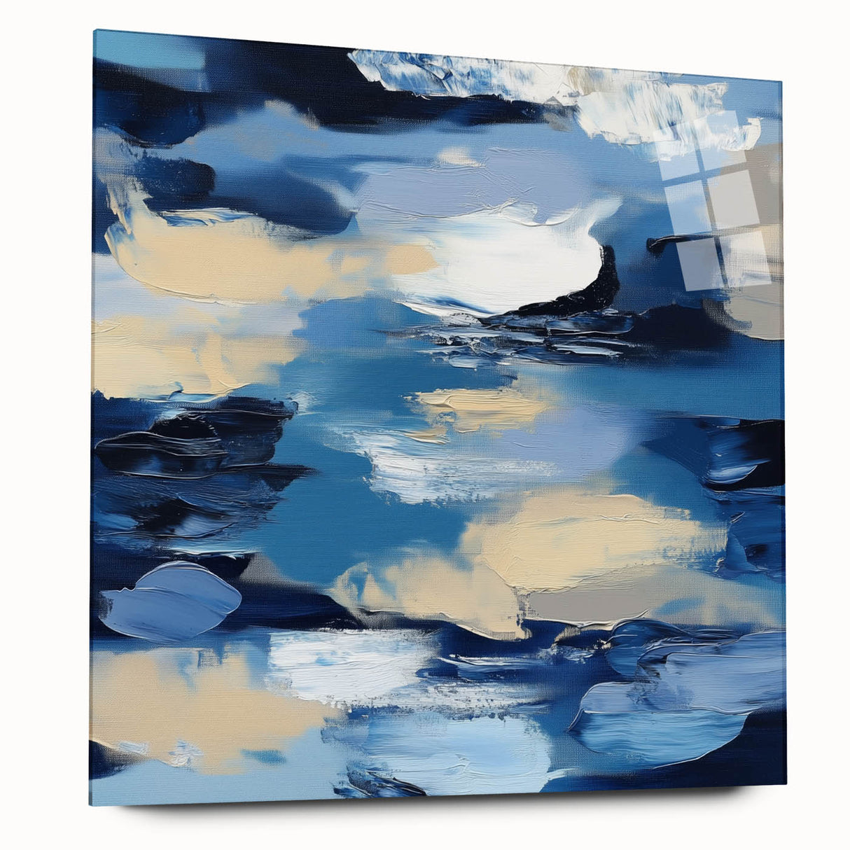 Navy Blue Modern Abstract Wall Art – Contemporary Canvas Decor