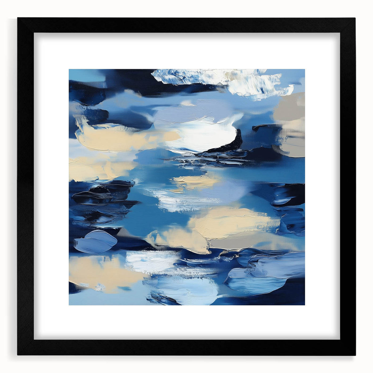 Navy Blue Modern Abstract Wall Art – Contemporary Canvas Decor
