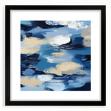 Navy Blue Modern Abstract Wall Art – Contemporary Canvas Decor