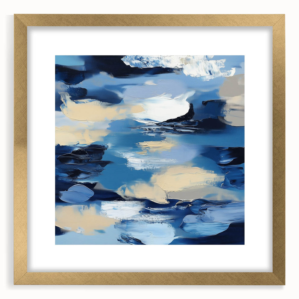 Navy Blue Modern Abstract Wall Art – Contemporary Canvas Decor
