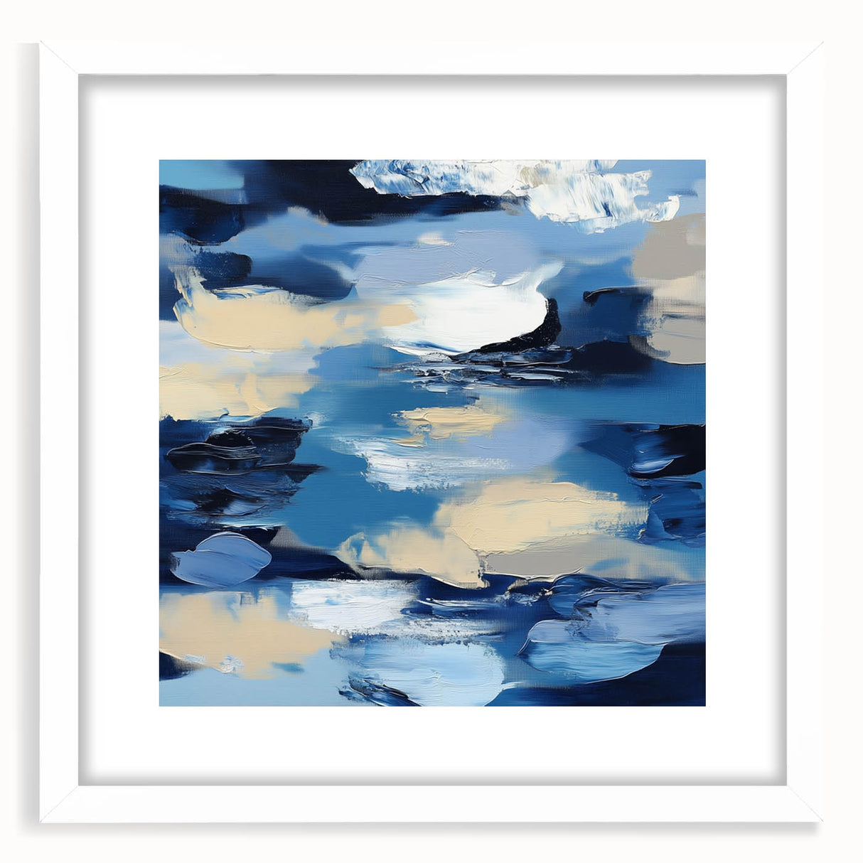 Navy Blue Modern Abstract Wall Art – Contemporary Canvas Decor