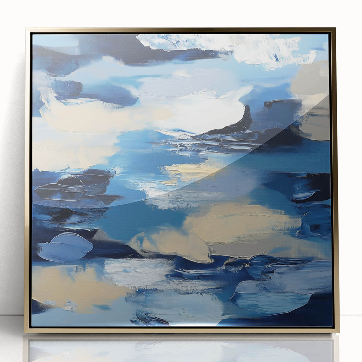 Navy Blue Modern Abstract Wall Art – Contemporary Canvas Decor