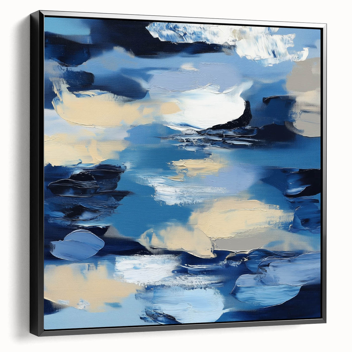 Navy Blue Modern Abstract Wall Art – Contemporary Canvas Decor