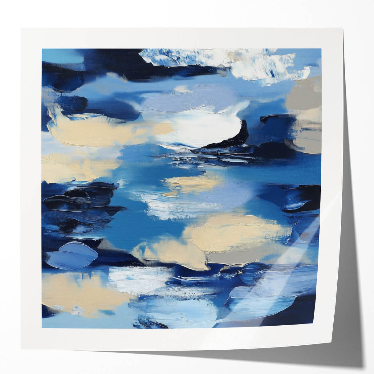 Navy Blue Modern Abstract Wall Art – Contemporary Canvas Decor