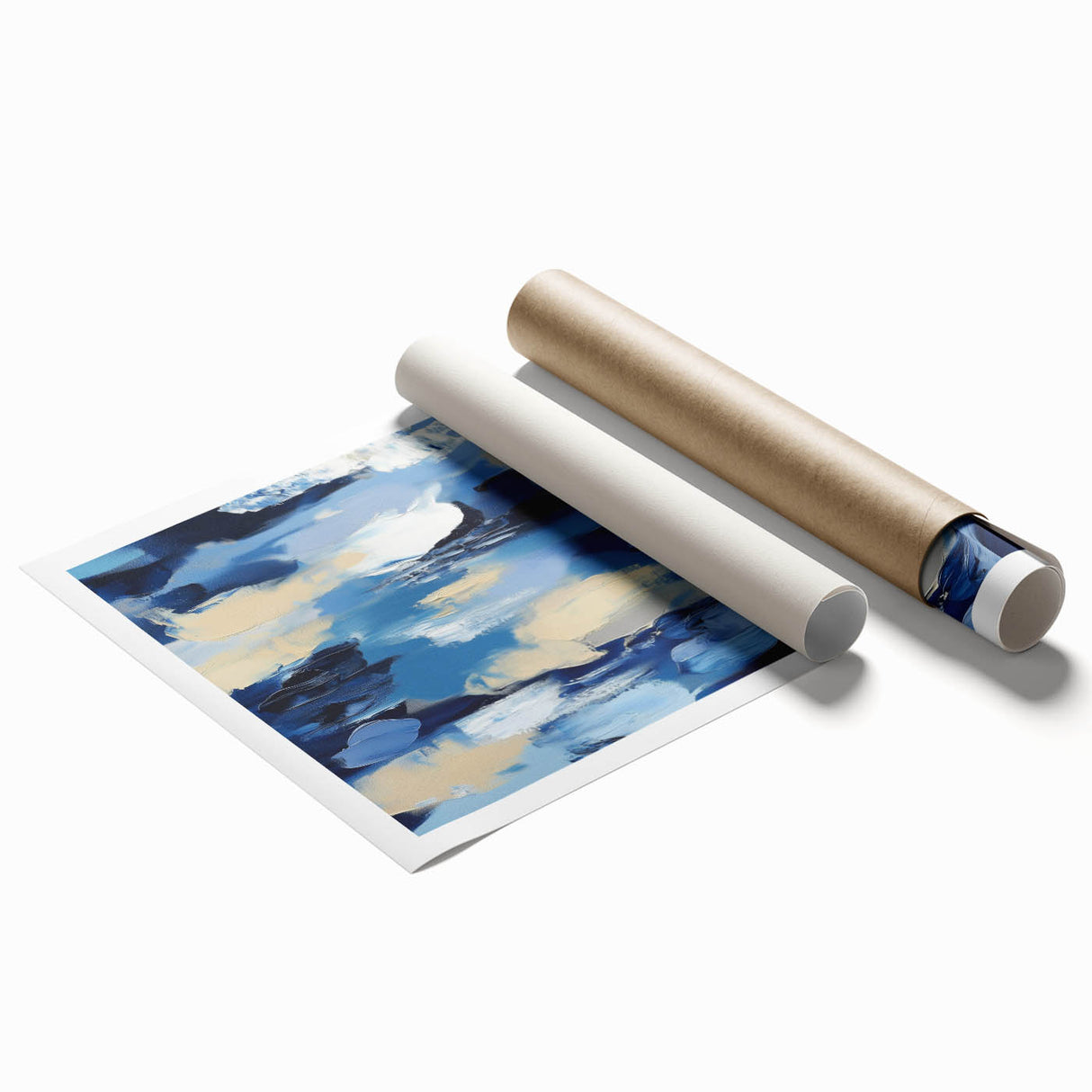Navy Blue Modern Abstract Wall Art – Contemporary Canvas Decor