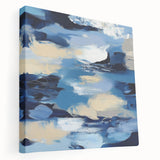 Navy Blue Modern Abstract Wall Art – Contemporary Canvas Decor