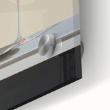 Large abstract wall art in mid-century modernist style, featuring vibrant hues on acrylic glass.