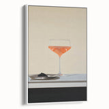 Extra large framed canvas featuring vintage poster art of colorful food and drinks, ideal for living room decor.