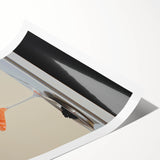 Extra large rolled print featuring line art flowers in black and white, ideal for large living room wall art.