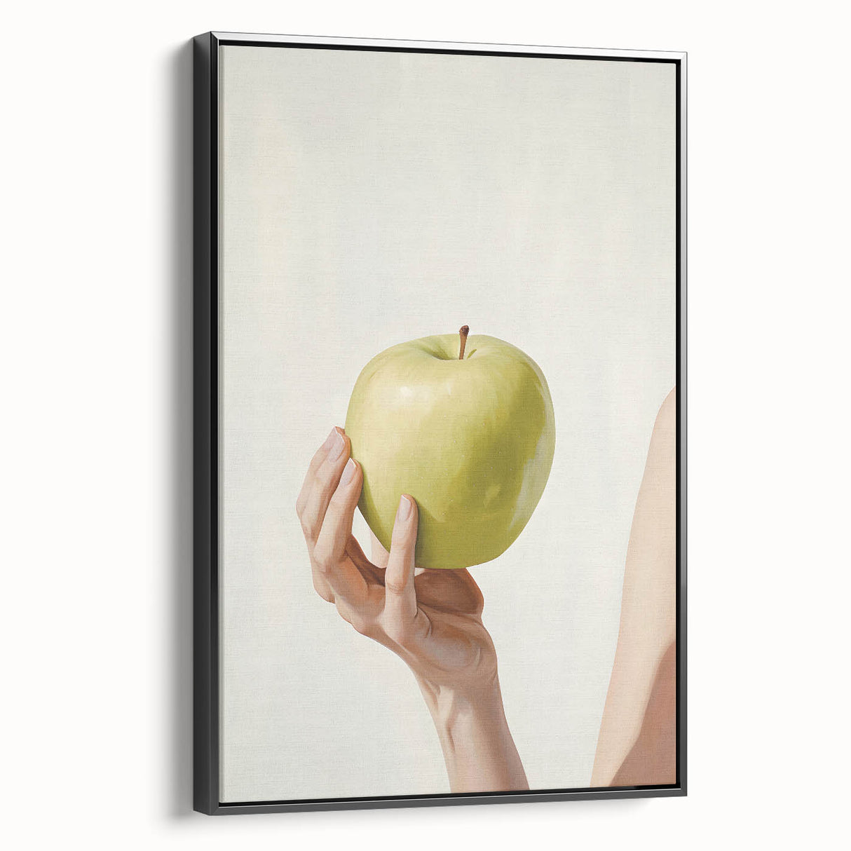 Black and white vintage poster art depicting a landscape of fruits, framed canvas, ideal for bedroom wall decor.