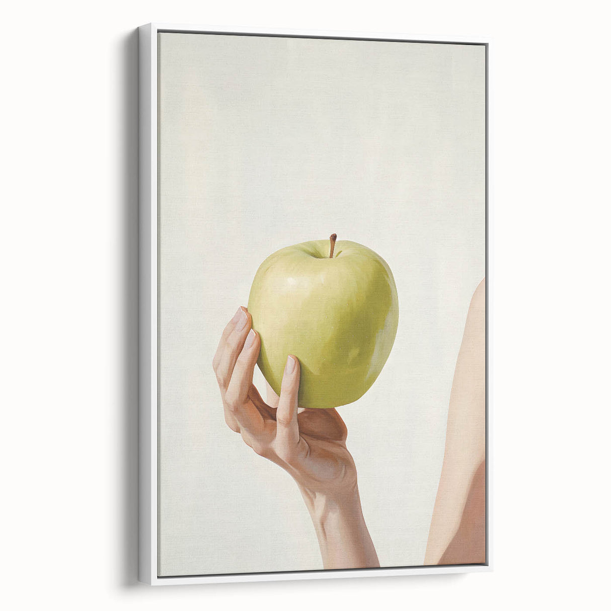 Vintage poster art of colorful fruits on a black background, framed canvas, ideal for living room decor.